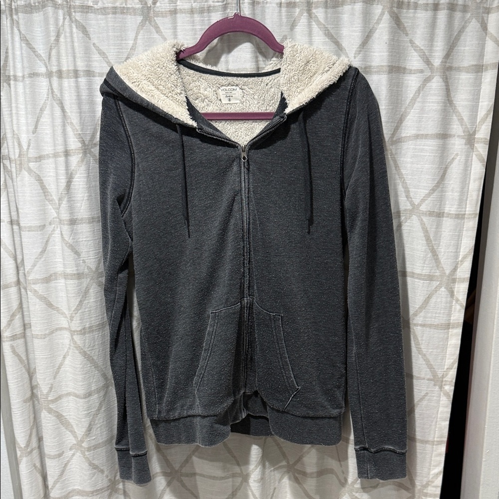Volcom Ivory Sherpa Hoodie Lg